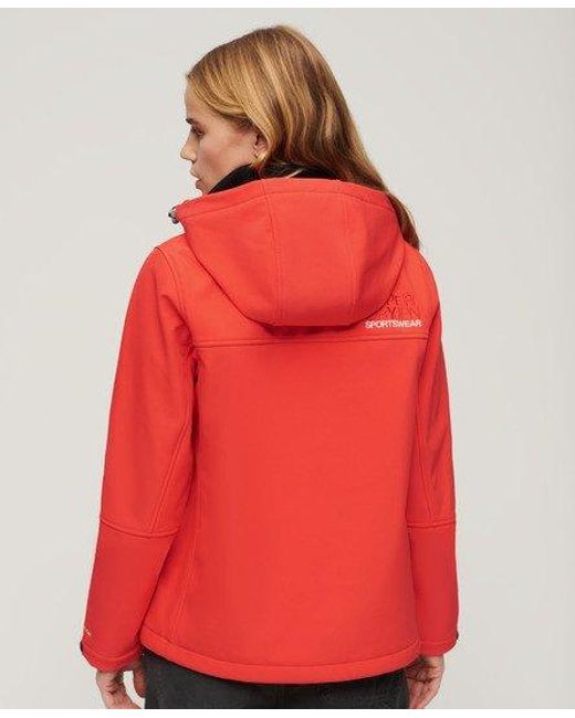 Superdry Red Hooded Softshell Jacket