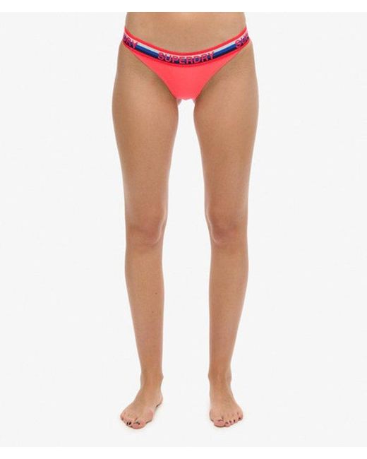 Superdry Red & Co Classic Stripe Bikini Bottoms