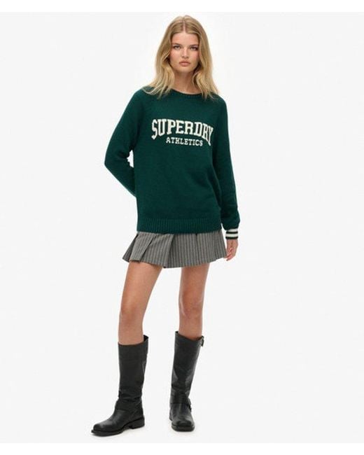 Superdry Green & Co Slouchy Intarsia Graphic Knitted Jumper