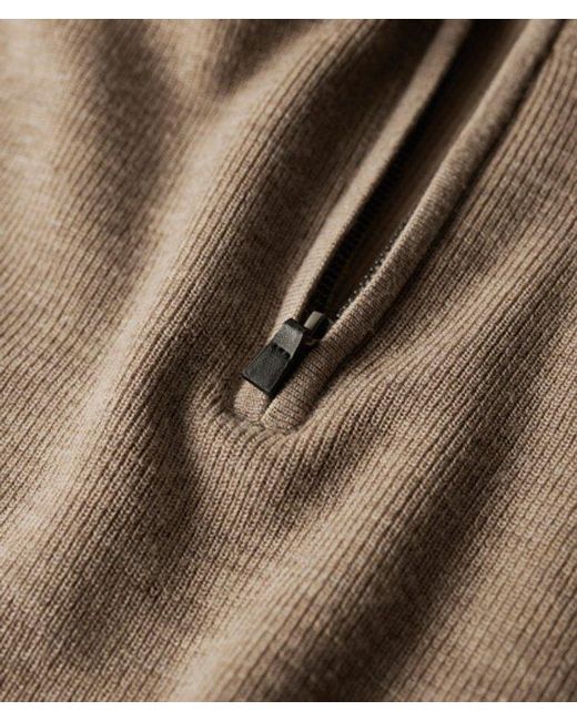 Superdry Natural & Co Merino Half Zip Jumper for men