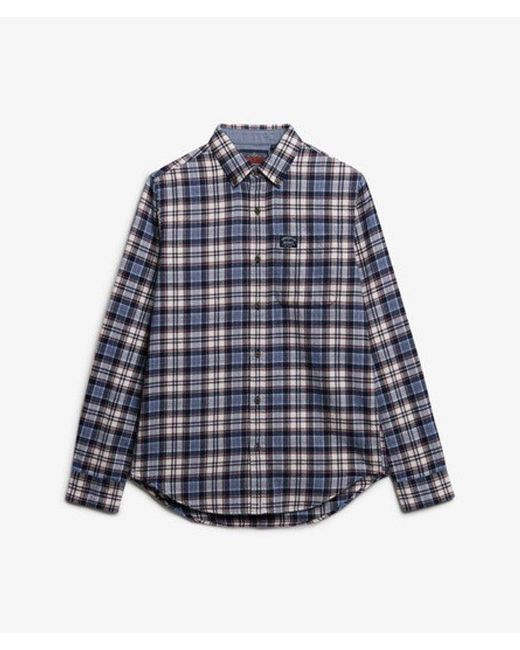 Superdry Blue & Co Long Sleeve Cotton Lumberjack Shirt for men