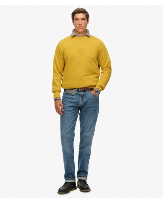 Superdry Yellow & Co Micro Logo Crew Sweatshirt for men