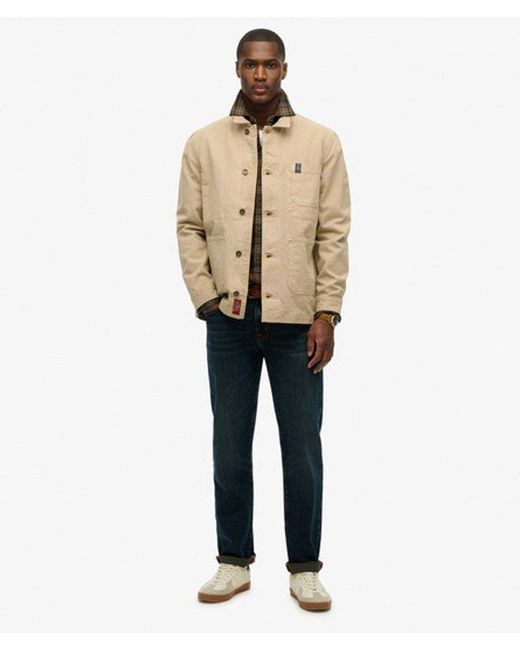 Superdry The Merchant Store-canvas Worker Jas in het Natural voor heren