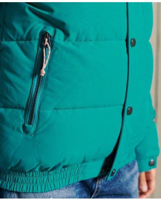 Superdry Blue Source Retro Puffer Jacket Opal