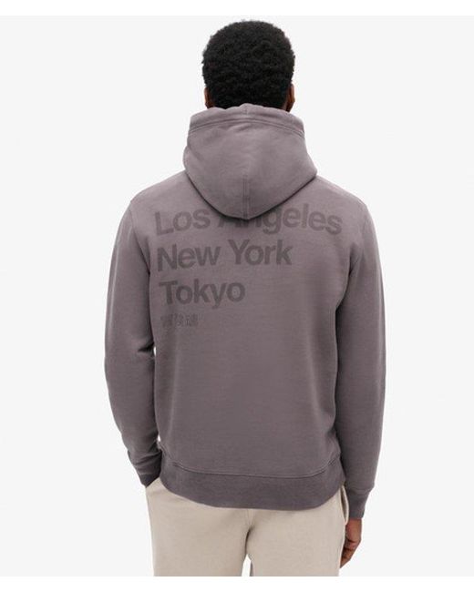 Superdry Gray & Co Core Logo City Loose Fit Hoodie for men