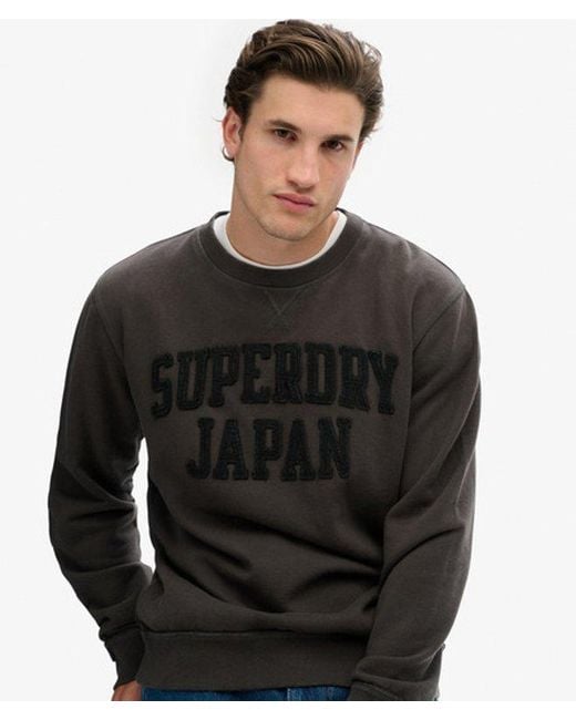 Superdry Gray & Co Vintage Athletic Tonal Crew Sweatshirt for men