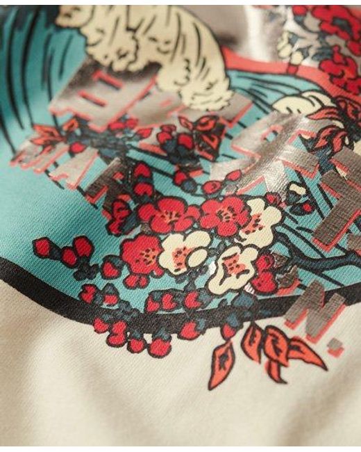 T-shirt vintage logo à motif japonais Superdry en coloris Natural