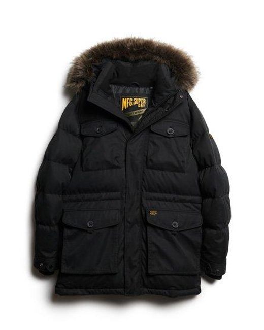 Veste Parka Superdry Chinook Avec Fausse Fourrure – Homme, Couleur Dusty Olive Green