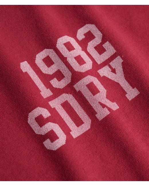 Superdry Red Athletic Essentials Side Stripe T-Shirt