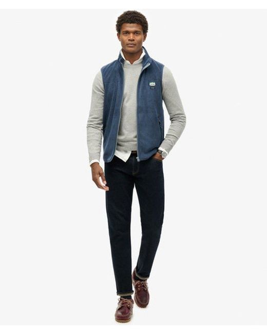 Superdry Blue Active Fleece Gilet for men