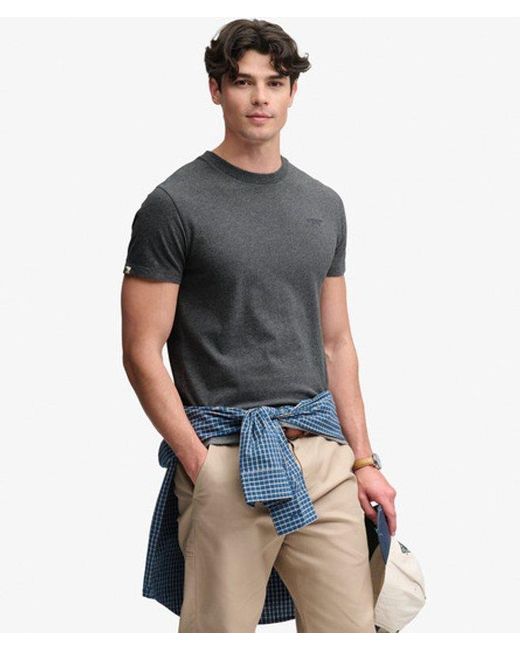 Superdry Gray & Co Essential Stacked Logo Embroidered T-shirt for men