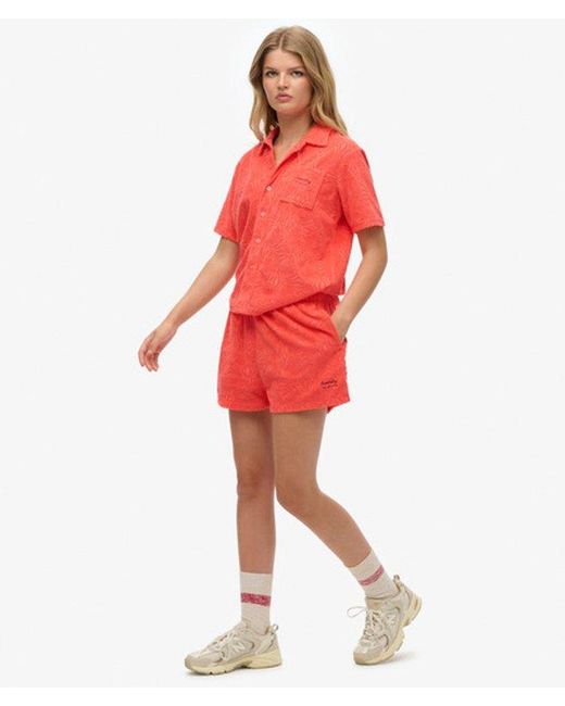 Superdry Red & Co Country Club Towelling Shorts