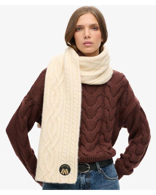 Superdry Natural & Co Cable Luxe Knit Scarf