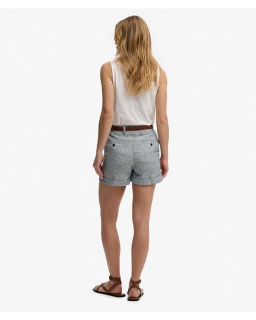 Superdry Blue & Co Mid Rise Linen Shorts