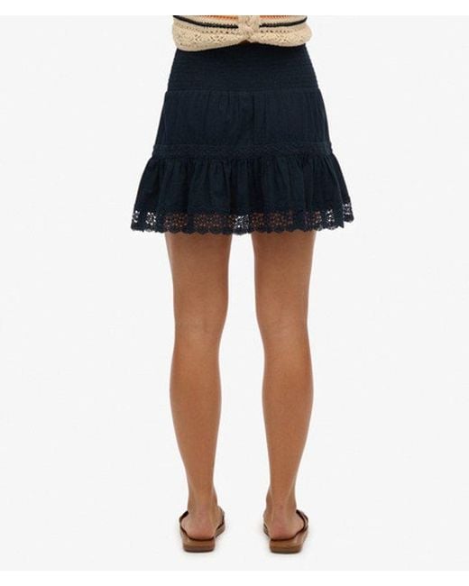 Superdry Blue & Co Ibiza Lace Mix Mini Skirt