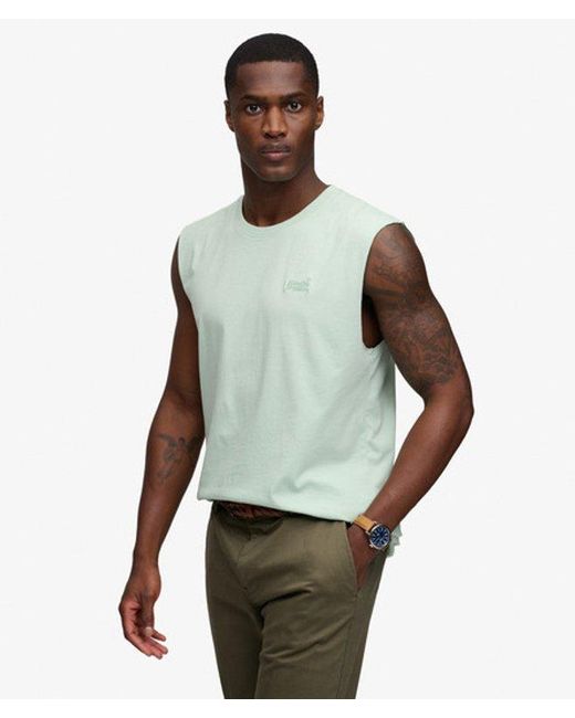 Superdry Green & Co Organic Cotton Essential Logo Tank Top for men