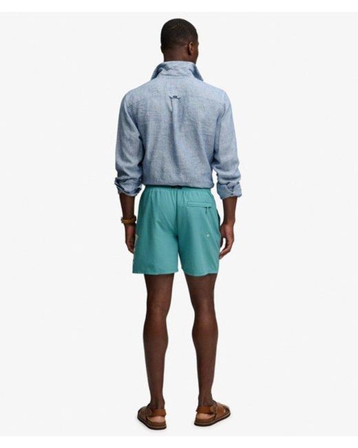 Superdry Green & Co Printed Logo 16-inch Swim Shorts for men