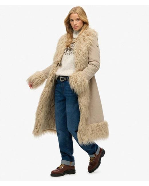 Superdry Blue Long Afghan Coat