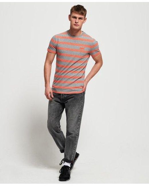 Superdry Gray Label Eddisford Stripe T-Shirt for men