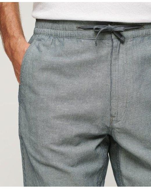 Superdry Gray Drawstring Linen Trousers for men