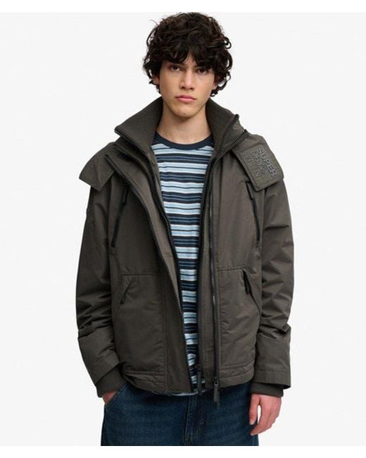 Superdry Black & Co Hooded Microfibre Arctic Windcheater Jacket for men