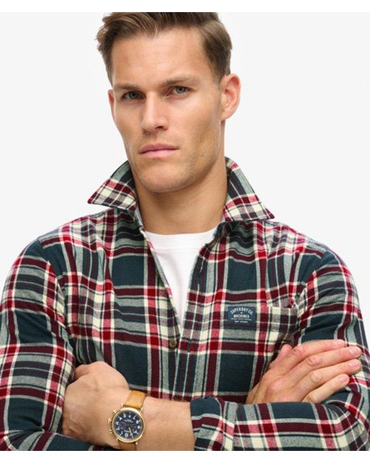 Superdry Gray Classic Organic Cotton Lumberjack Check Shirt for men