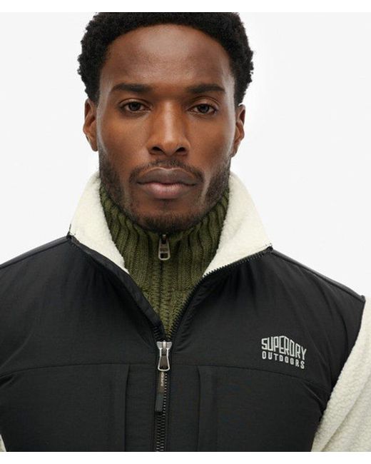 Superdry Black & Co Polar Fleece Hybrid Trekker for men
