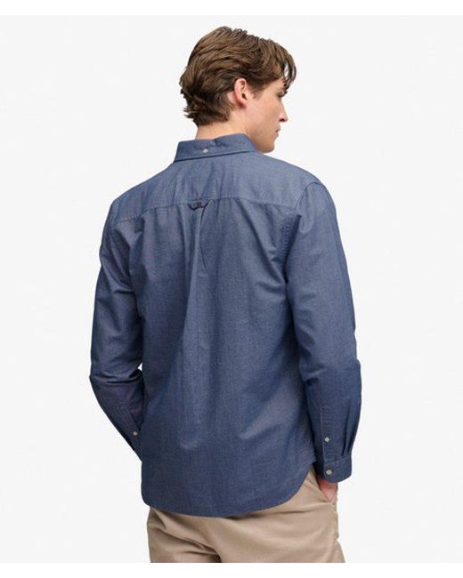 Superdry Blue & Co Preppy Oxford Long Sleeve Shirt for men
