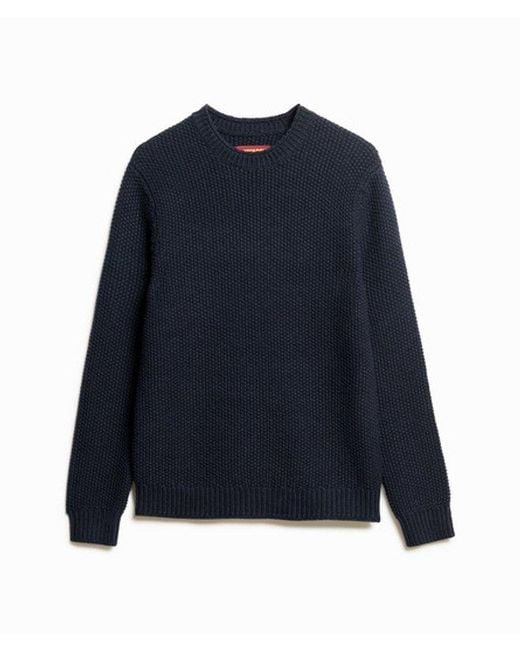 Pull ras-du-cou texturé merchant Superdry pour homme en coloris Blue