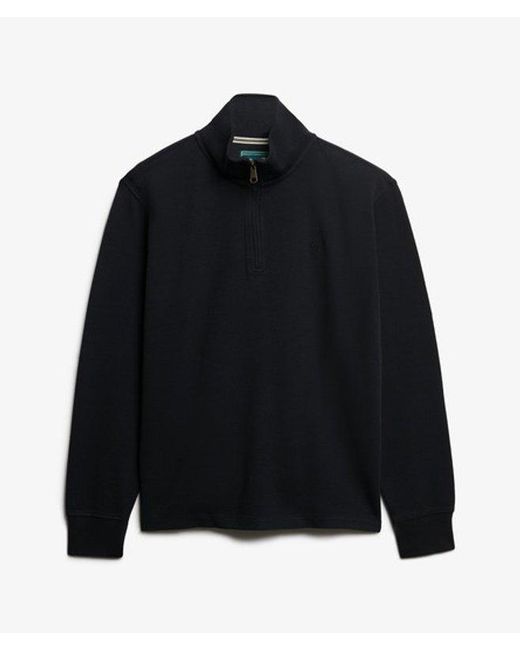 Superdry Black & Co Ribbed Half Zip Jumper for men
