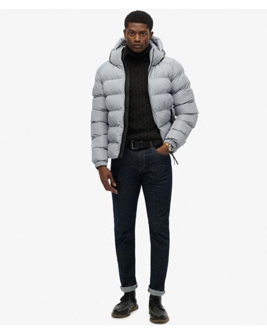 Superdry Black & Co Hooded Sports Puffer Jacket for men