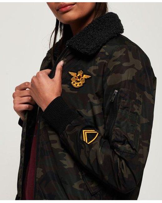 Superdry Red Delta Bomber Jacket Camo