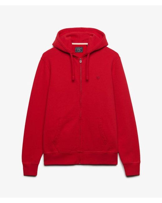 Superdry Red & Co Essential Logo Zip Hoodie for men