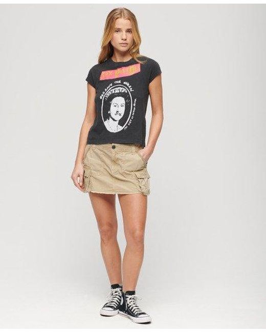 Superdry Black Sex Pistols Limited Edition Cap Sleeve T-shirt