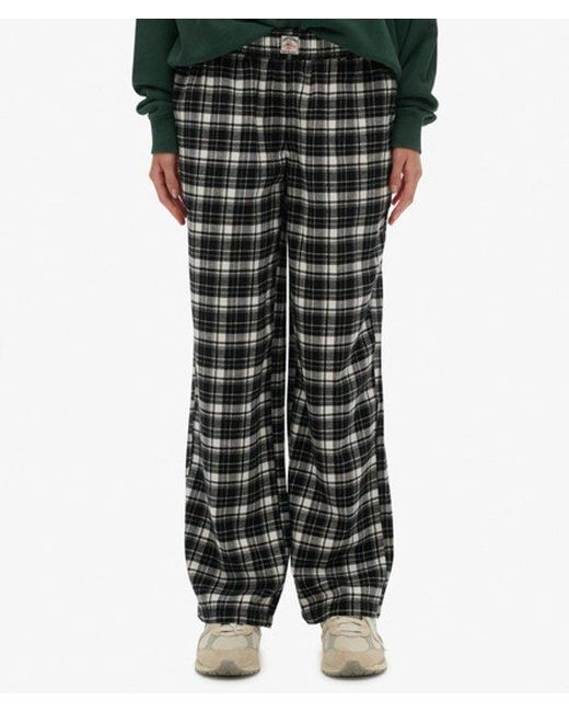 Superdry Green & Co Cotton Check Elastic Trousers