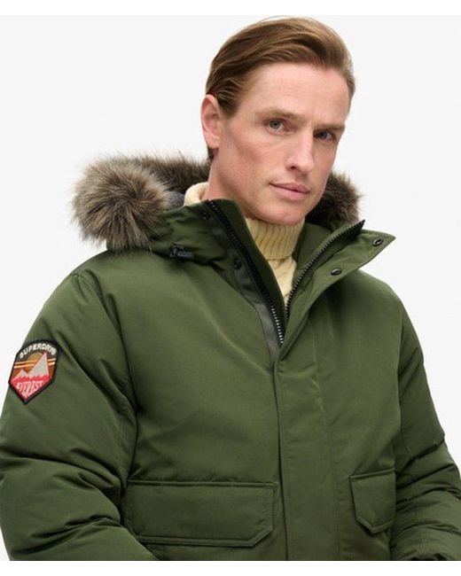 Superdry Green & Co Everest Faux Fur Bomber Jacket for men
