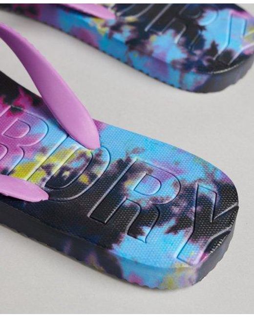 Superdry Blue Code Tie Dye Flip Flop for men