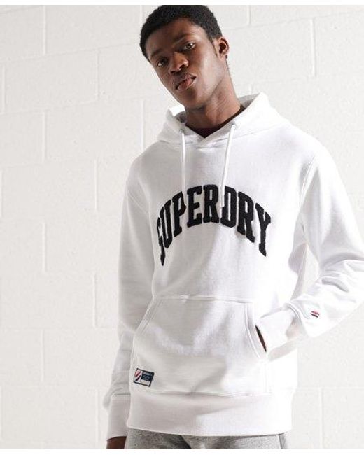superdry white hoodie mens