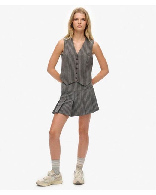 Superdry Gray & Co Pinstripe Waistcoat