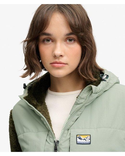 Superdry Green Super Soft Hybrid Half Zip Jacket