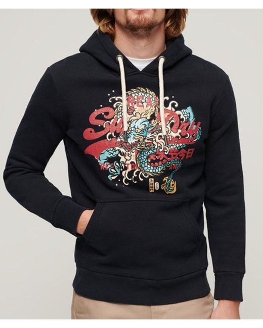 Superdry Blue & Co Tokyo Vintage Logo Hoodie for men