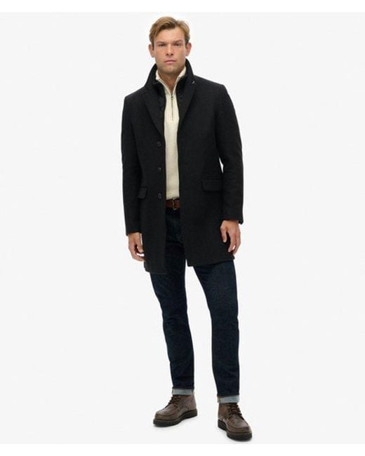 Homme Manteau Ville 2 En 1 Ajusté Taille Superdry pour homme en coloris Black