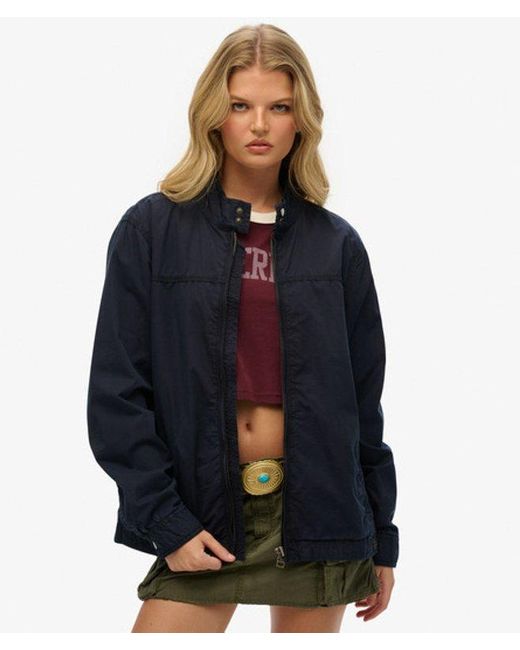Superdry Blue Oversized Classic Harrington Jacket