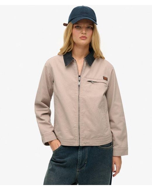 Superdry Natural & Co Cord Collar Barn Jacket