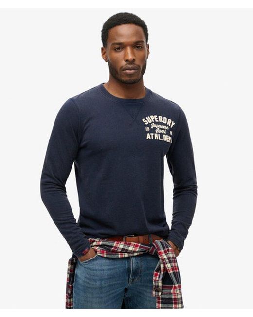 Superdry Blue & Co Vintage Athletic Long Sleeve Top for men