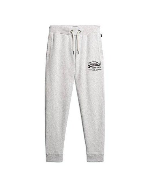Superdry White Classic Vintage Logo Heritage joggers for men