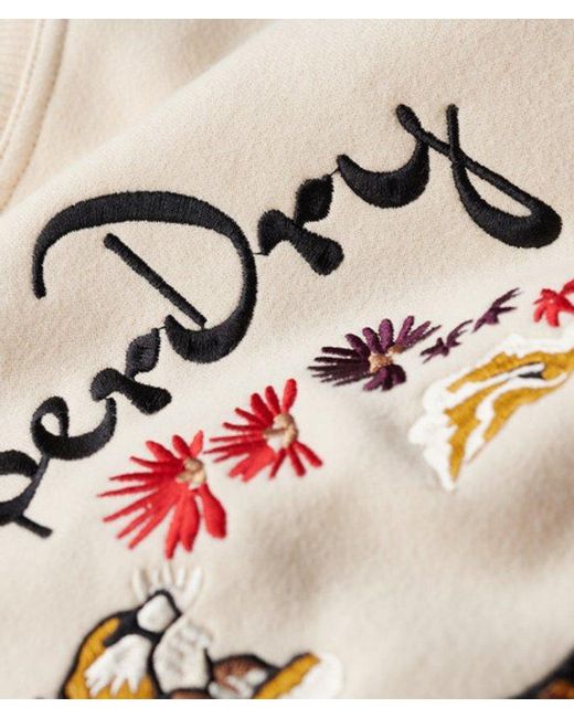 Superdry White & Co Suika Embroidered Loose Sweatshirt