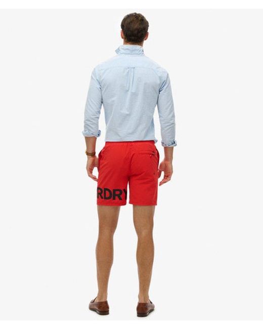 Homme Short De Bain À Motif Longueur 43 Cm Taille Superdry pour homme en coloris Red