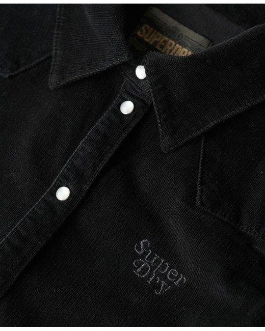 Superdry Corduroy Western Overhemd in het Black