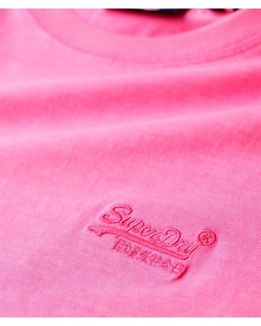 Superdry Essential Logo Embroidered Neon T-Shirt for men